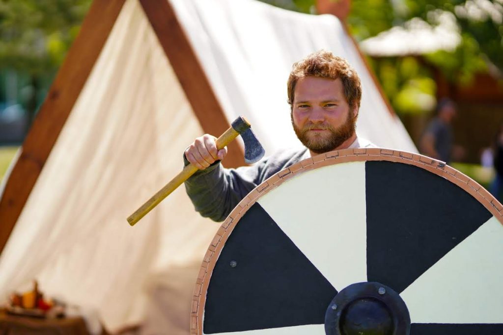 A viking at the viking camp